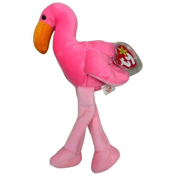 Ty Beanie Babies 1995 Pinky the Flamingo Plush Toy - Picture 1 of 8